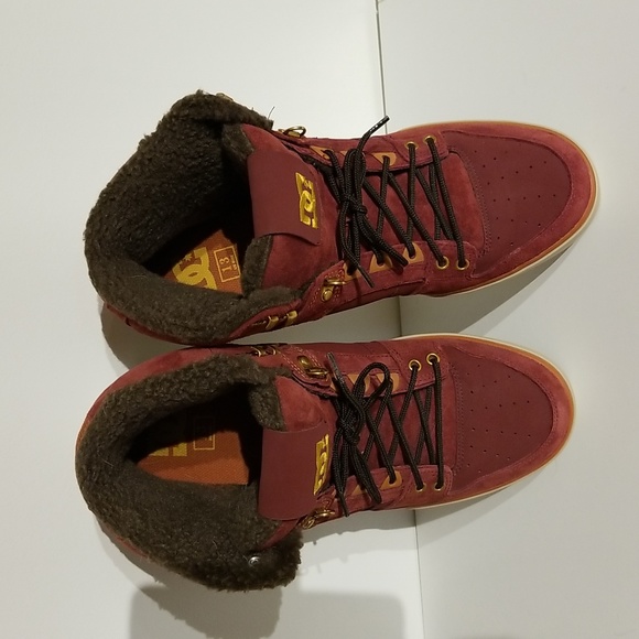 DC Men's Hi-top Skateboard Shoes Winter Sneakers Runners / Sz 13 / Brick Red - Picture 17 of 17